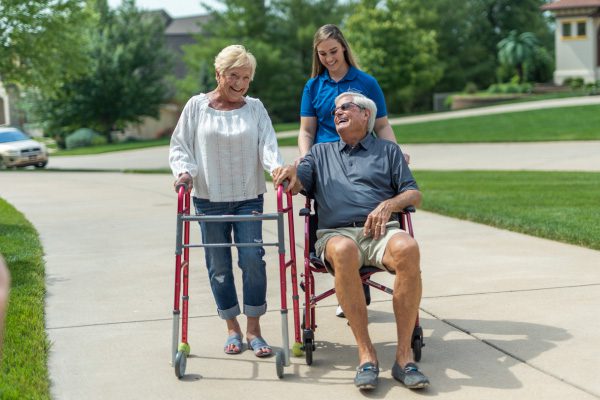 Companion-Care-Services for Elderly Couple with Walker and Wheelchair